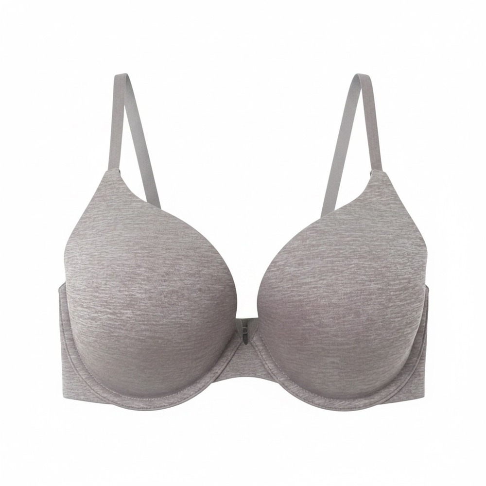 Victoria's Secret Padded Perfect Coverage Bra 32D Heather Gray Mauve Underwire